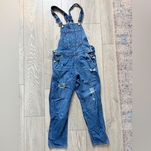 Gap Distressed Denim Overalls